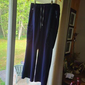 Figs scrub pants navy womens m tema wide leg
